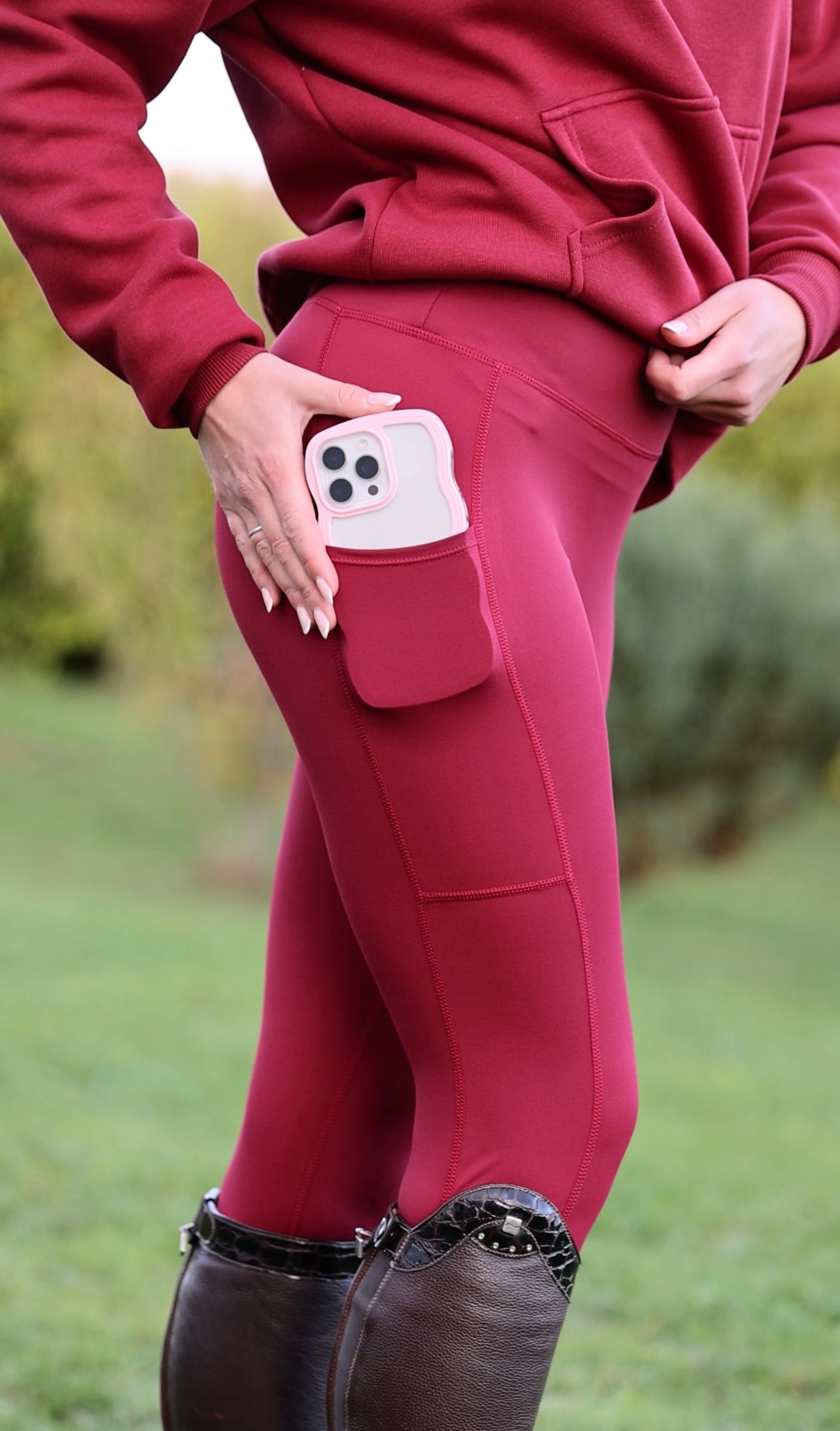 Deep Cherry Classic Leggings (pre order)